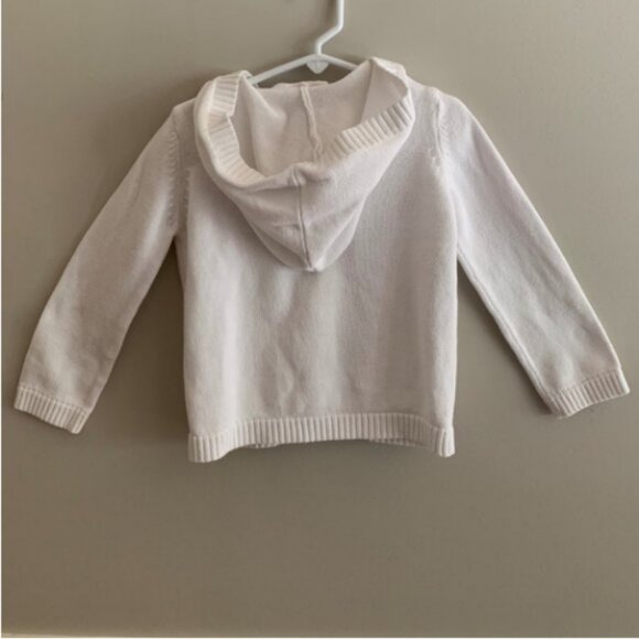 Gap Factory Girl's White Zippered Sweater with Hood XS Size 4 - Picture 2 of 3